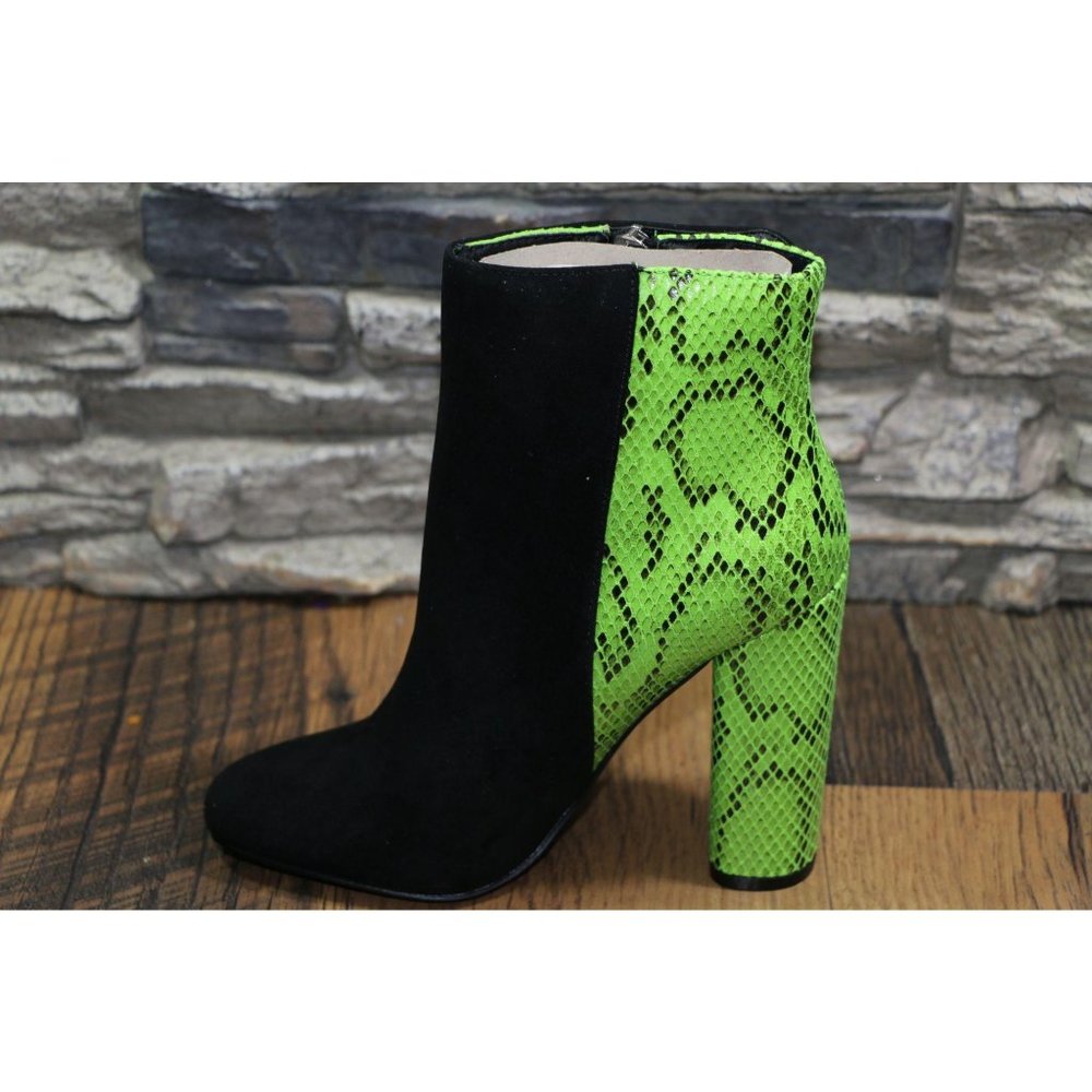 Yalah Side Zip Bootie Black/Lime Size 7 - Picture 6 of 9